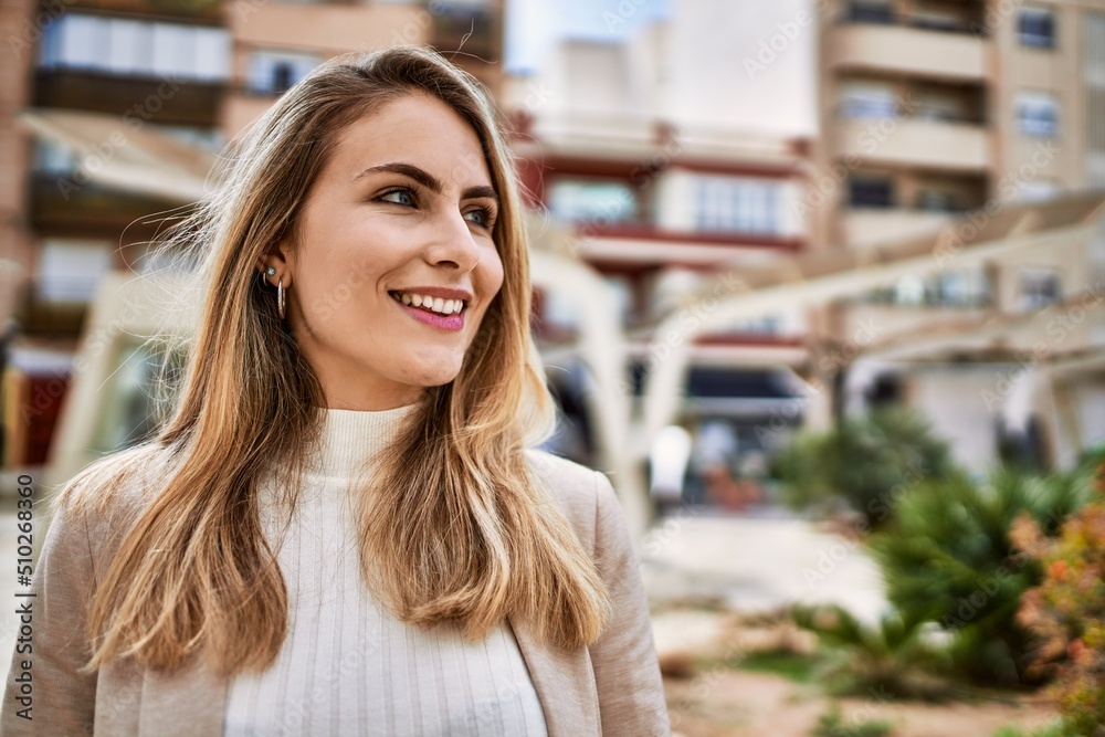 Young blonde woman smiling confident at street Young blonde woman smiling confident at street