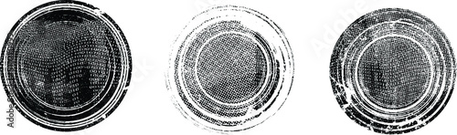 Glitch distorted geometric shapeS . Noise destroyed logo . Trendy defect error shapes . Glitched frame .Grunge textured . Distressed effect .Vector shapes with a halftone dots screen print texture.
