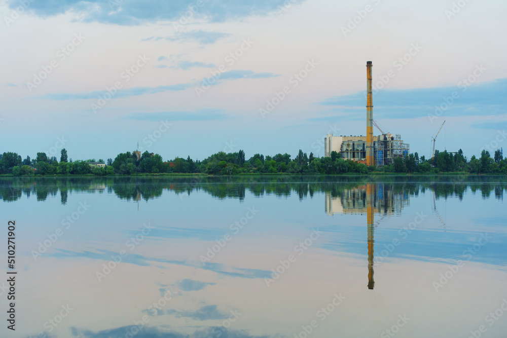 Scenic view of a waste treatment plant