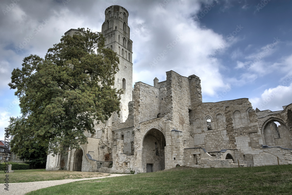 ruines de la magnifique abbaye de Jumièges en Normandie, France médiévale.