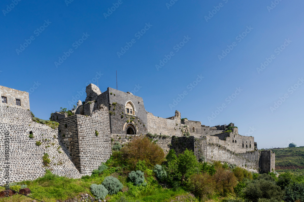 Margat crusader castle near Baniyas, Syria. A crusader fortress and one of the major strongholds of the Knights Hospitaller during crusades.