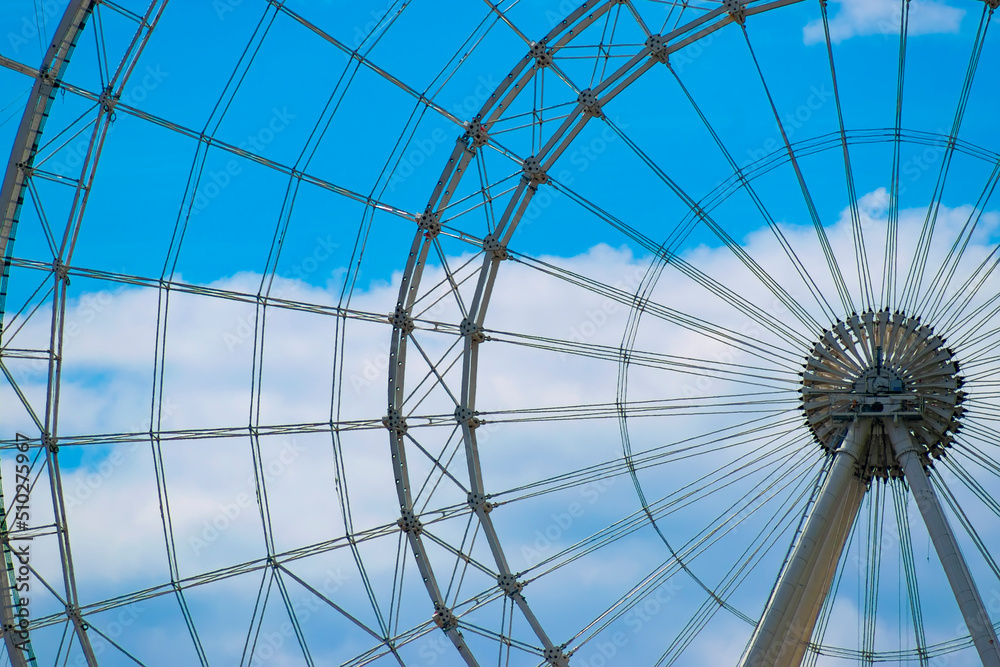 ferris wheel without cabins. the sun of Moscow ferris wheel without cabins. the sun of Moscow