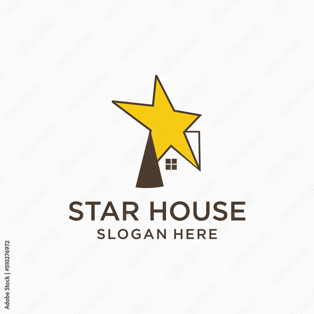 Obraz premium Star house logo icon design vector