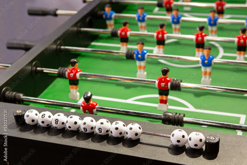 A small soccer table for playing and relaxing. A small soccer table for playing and relaxing.