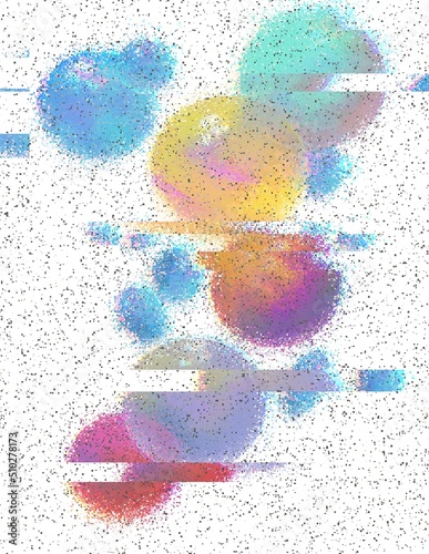 Obraz na plátně Computer glitch orbs