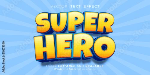 Super hero text effect, Editable three dimension text style