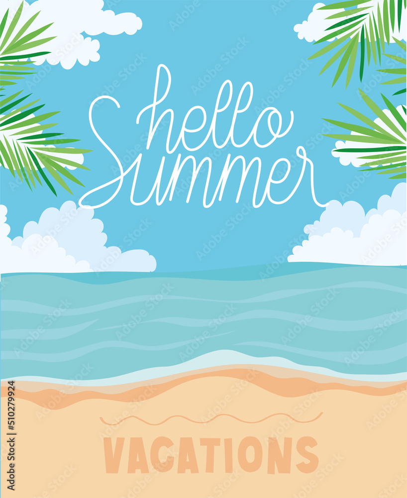 summer poster on a beach