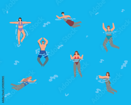 people on the sea