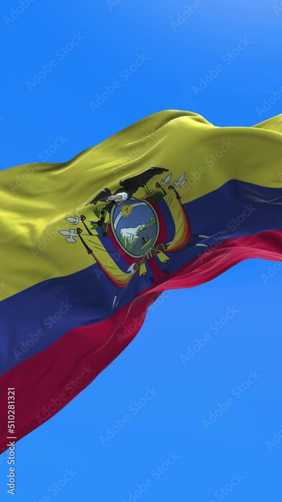 Ecuador flag - 3D realistic waving flag background