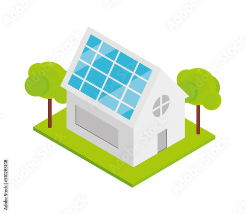 house with solar panel