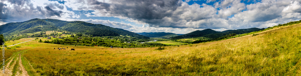 Carpathian rural landscape, Skole Beskids National Nature Park, Ukraine