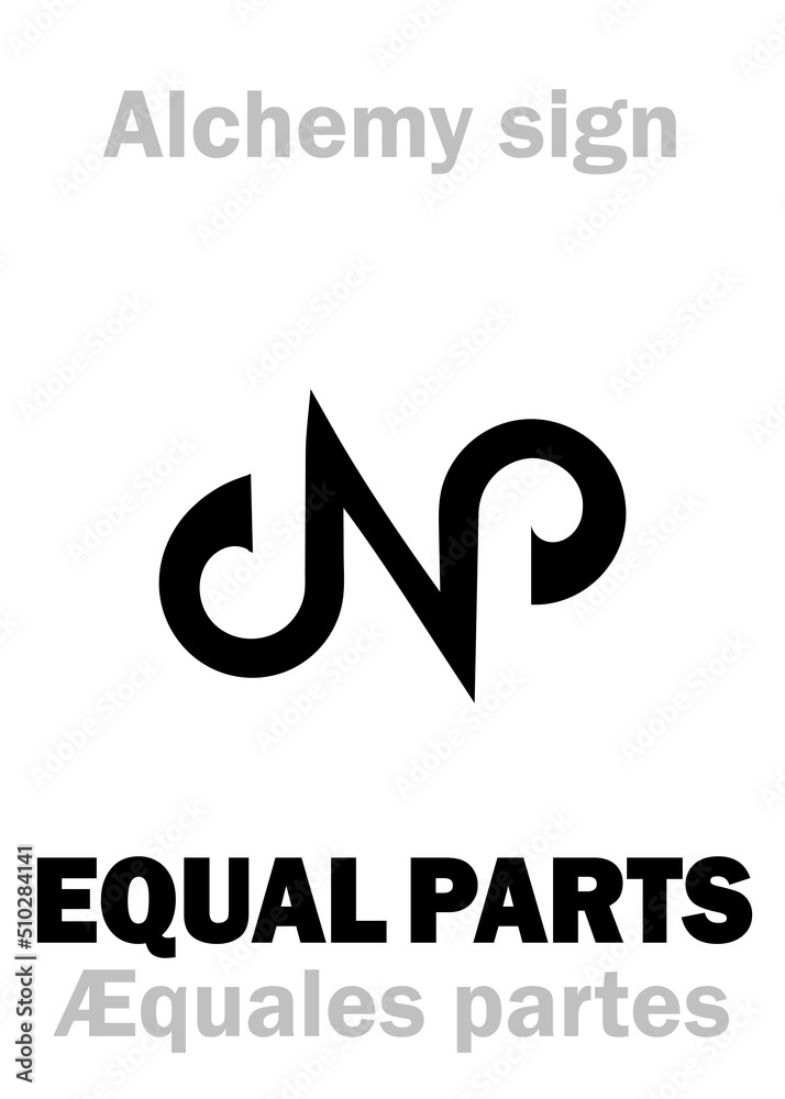 Alchemy Alphabet: EQUAL PARTS, ANA, ĀĀ (< Lat.: Ana partes æquales 