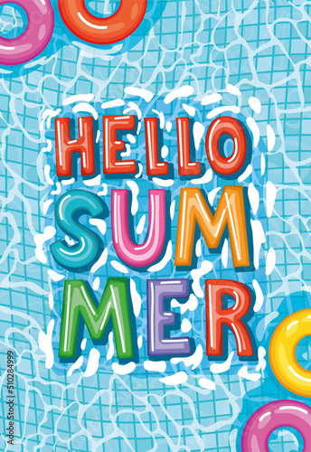 summer design on a pool