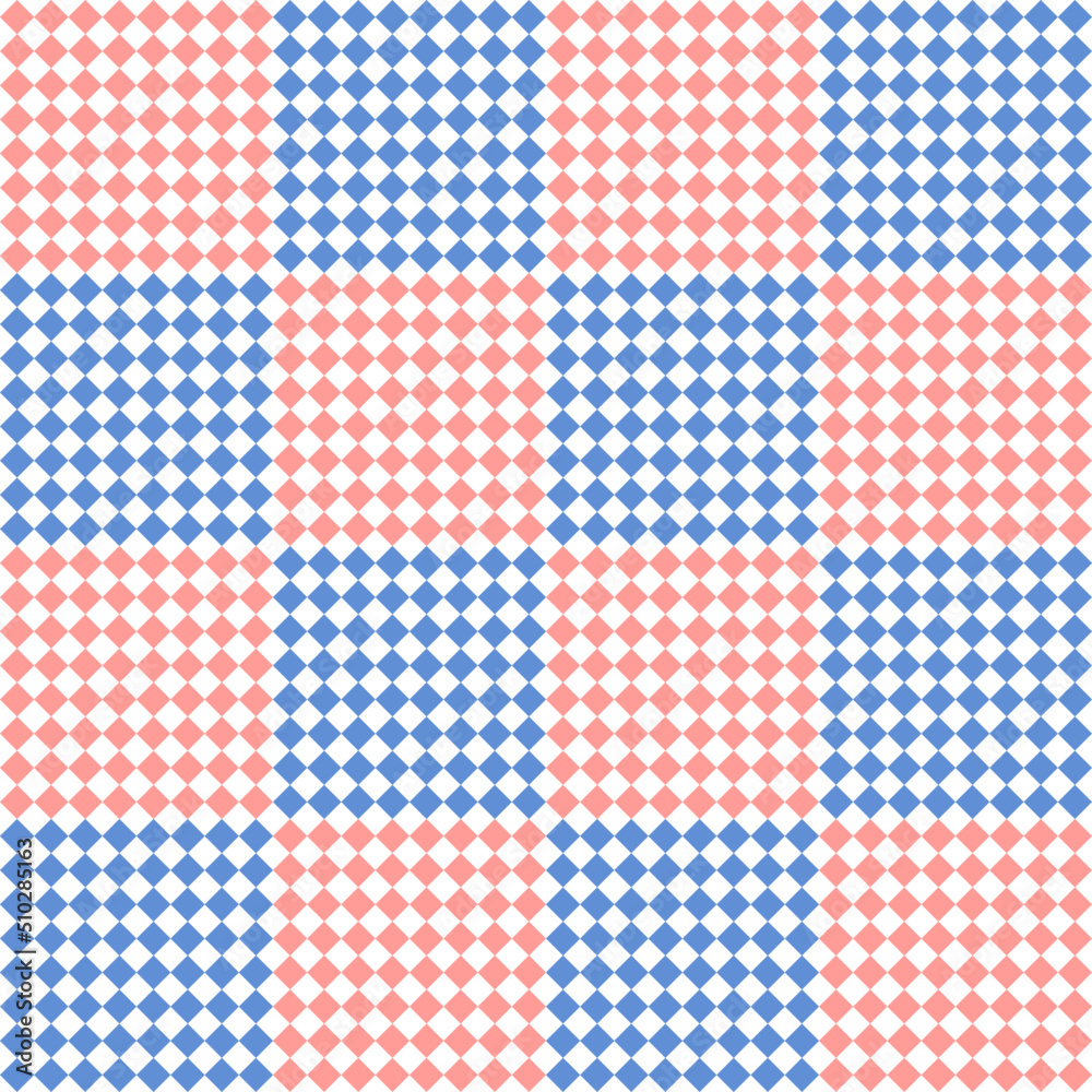 Blue and pink in Gingham and seamless pattern. Blue and pink in Gingham and seamless pattern.