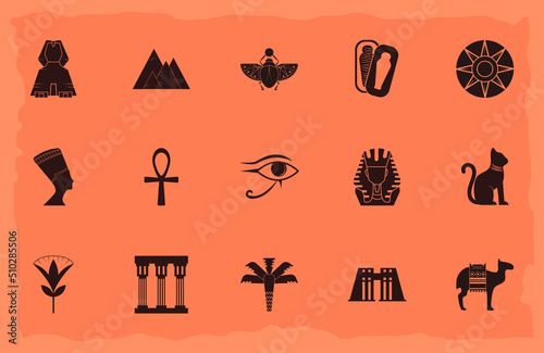 ancient egypt icon set
