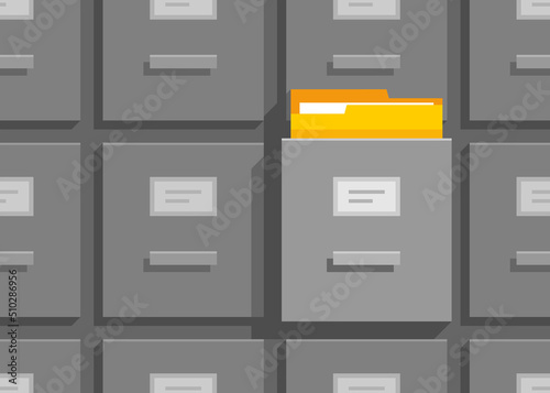 Seamless pattern with Filing cabinets. Office document file organisation. Flat style