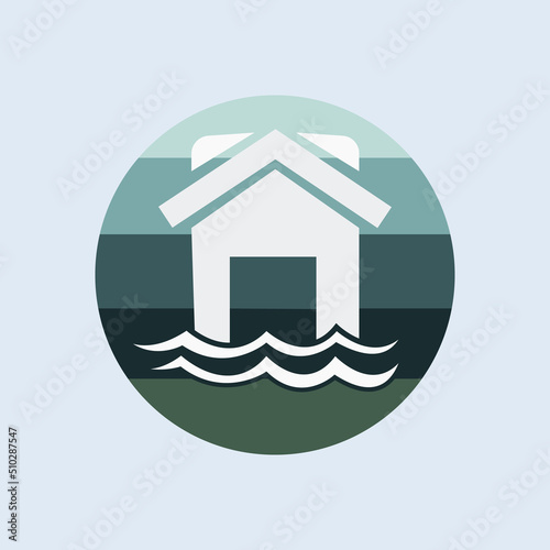 Isolated flood house vektor icon. Flood house logo concept.