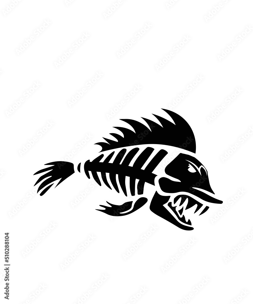 fish svg, fish bones svg, Angry Fish Skeleton svg, Fishing SVG, skeleton svg, fish png, fishing lure svg, fish skeleton svg, dead fish svg
