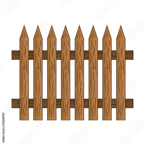 Vector illustration. Wooden plank fence