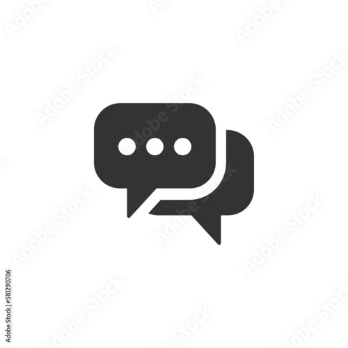 Chat Message Related Glyph Icon, Chat Speech Bubble, Social Media Message. Chatting or Messaging Bubbles with Dots for Apps and Websites. Vector Illustration.