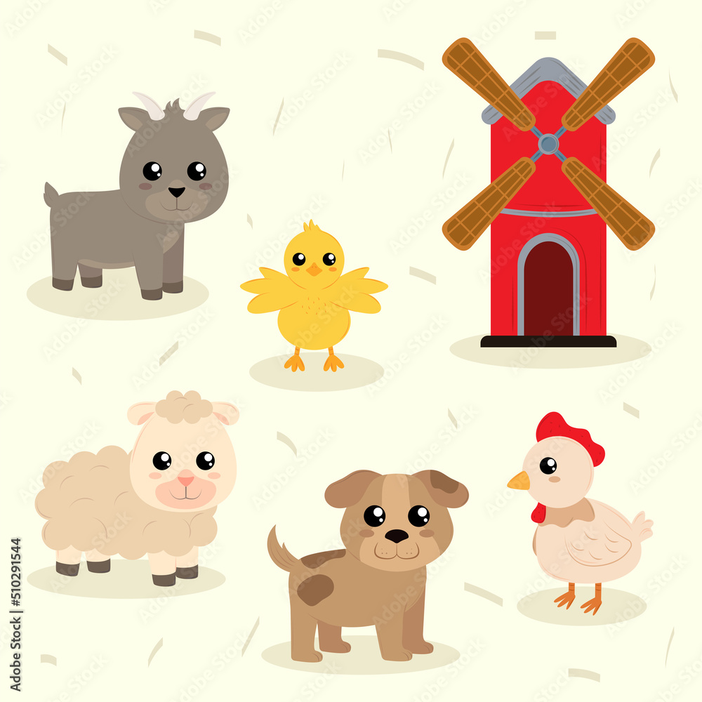 Fototapeta premium icons farm animals