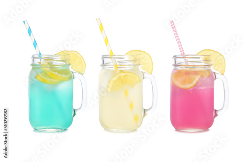 Bilde på lerret Cold, colorful summer lemonade drinks