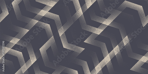 Complex Geometry Tilted Bend Lines Seamless Pattern Vector Abstract Background. Sophisticated Intricacy Geometric Structure Repetitive Wide Wallpaper. Half Tone Ornament Contemporary Art Illustration