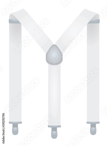 White suspenders on white background. vector illustration