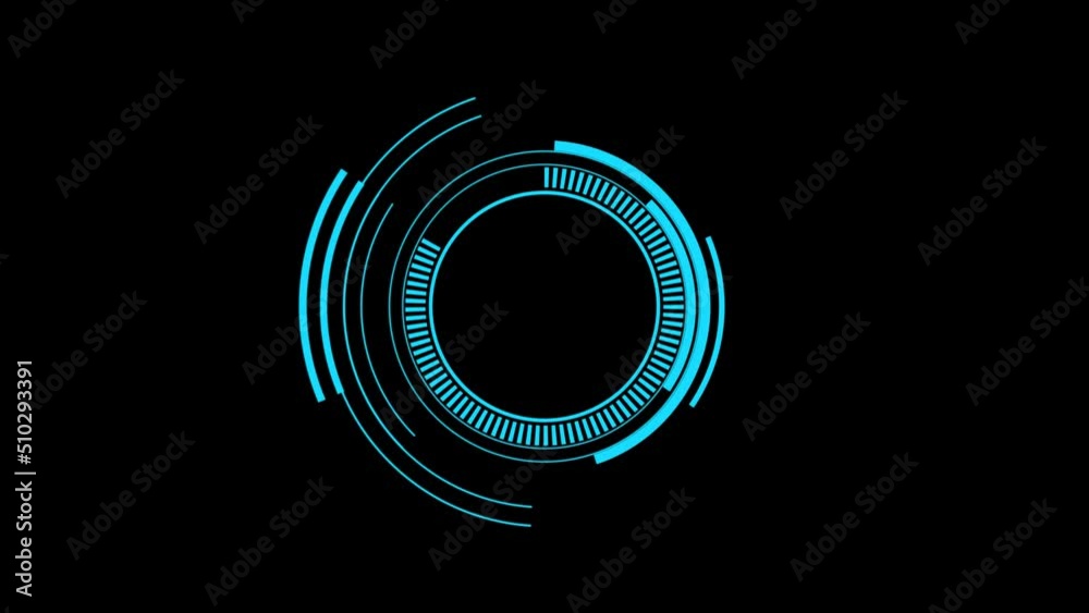 rotating circles design. Digital Analysing and Loading Data HUD Display. loading analyzing data design. Digital technology elements