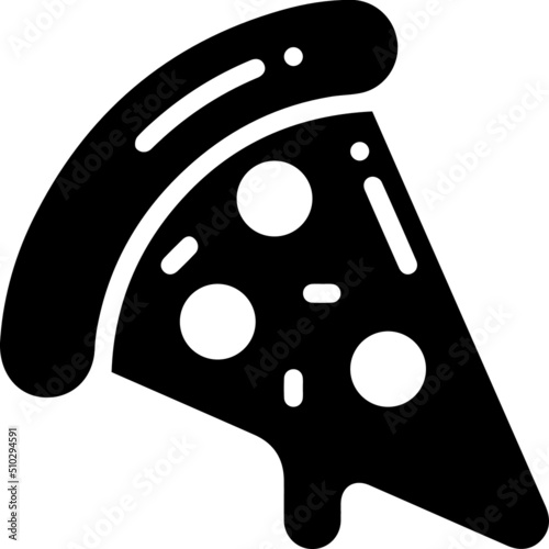 Pizza slice with melted cheese icon. Pizza slice flat icon. Sticker pizza slice. Pizzeria food sign. Fast food symbol. Quality design element