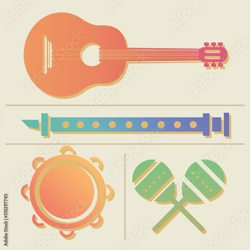 set of musical instruments