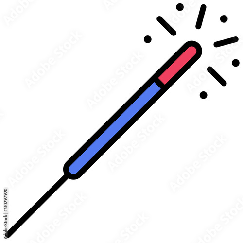 Sparkler icon, Fourth of July related vector