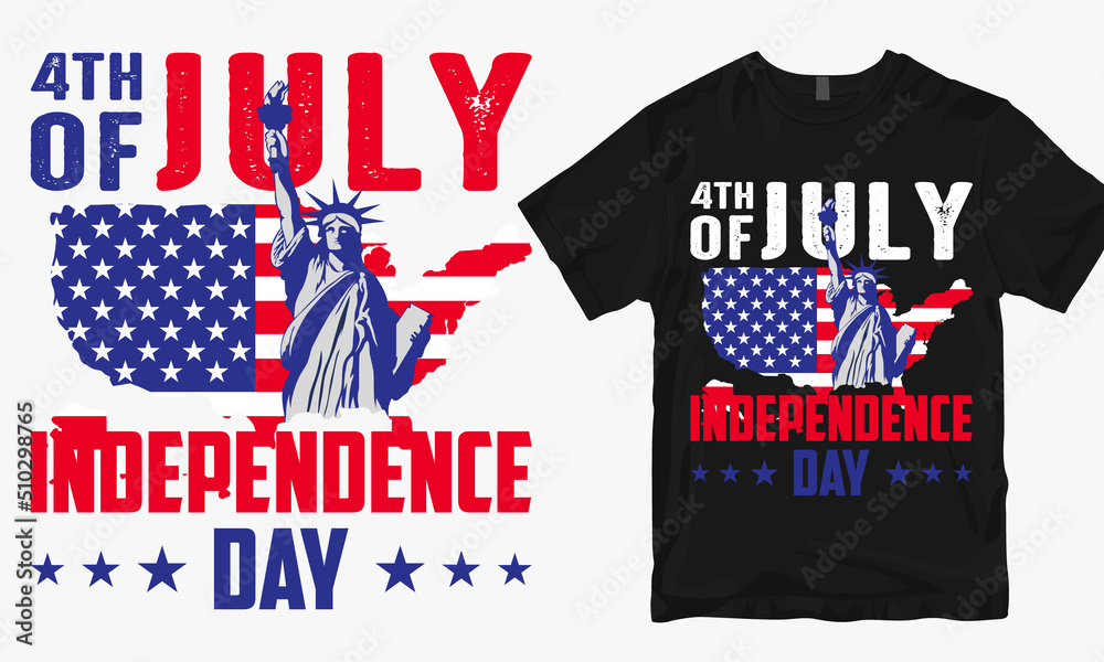 Fototapeta premium Happy 4th July -Independence Day Tshirt