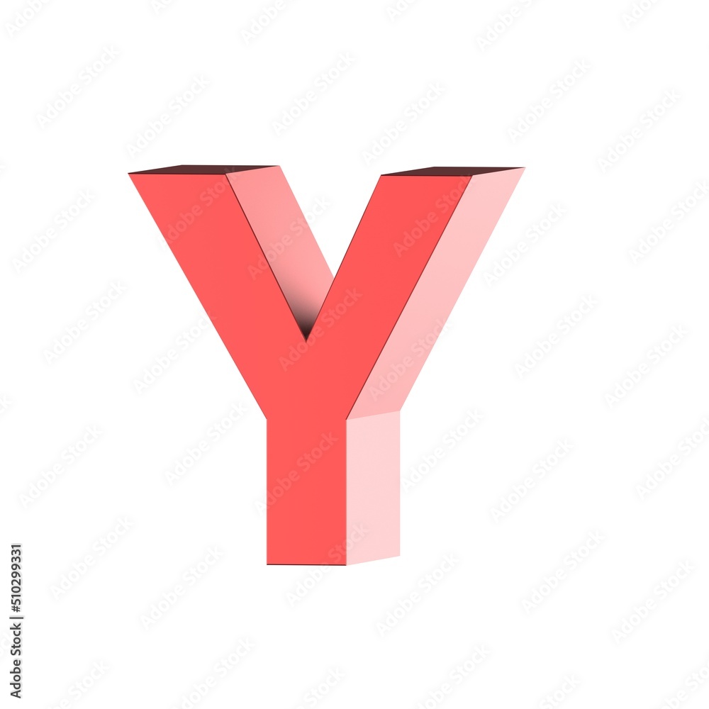 3D render red letter Y 3D render red letter Y