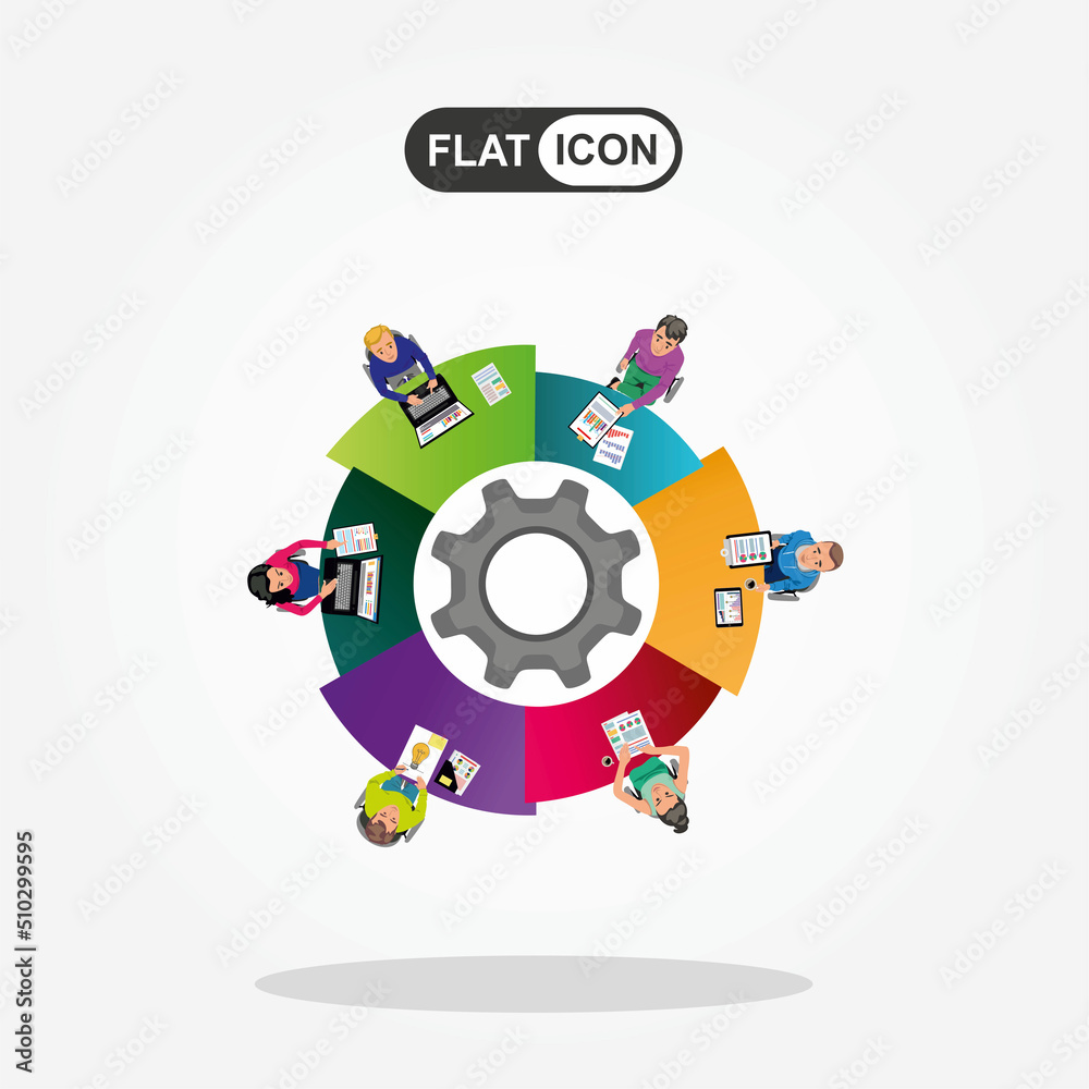 Fototapeta premium Flat design concepts for business analysis and planning, consulting, team work, project management, financial report and strategy. 