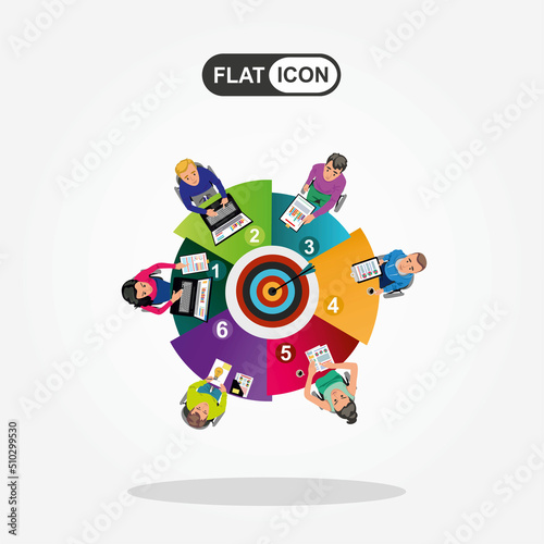 Flat design concepts for business analysis and planning, consulting, team work, project management, financial report and strategy. 