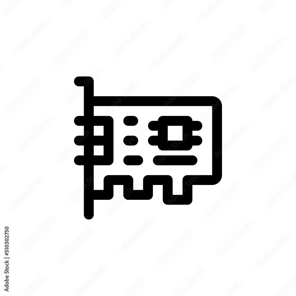 sound card vector icon. computer component icon outline style. perfect use for logo, presentation, website, and more. simple modern icon design line style sound card vector icon. computer component icon outline style. perfect use for logo, presentation, website, and more. simple modern icon design line style