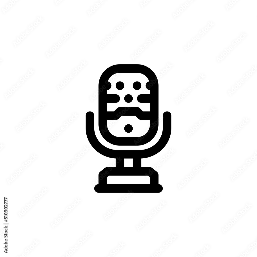 microphone vector icon. computer component icon outline style. perfect use for logo, presentation, website, and more. simple modern icon design line style