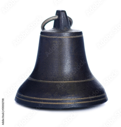 The metal bell on white background isolation