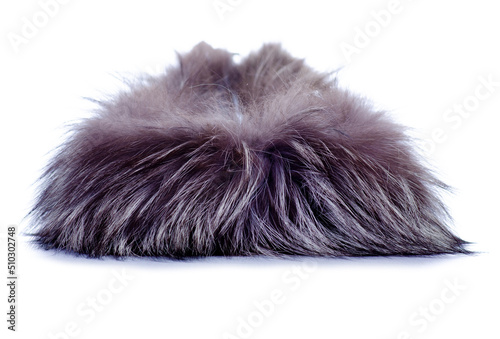 Fur fluffy cloth on white background isolation