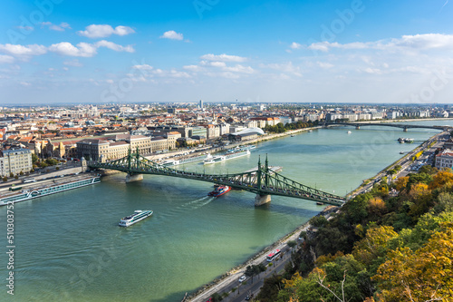 Liberty Bridge or Freedom Bridge in Budapest, Hungary © gumbao