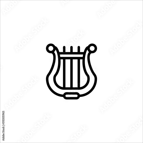 Harp vector icon. Beautiful luxury classic lyre mini harp vector icon flat illustration design isolated background. Symbol, logo illustration. Vector graphics