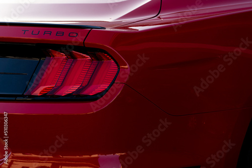 red sports car turbo v8 v6 muscle car pony car mustang © night.lifer