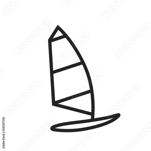 windsurfing line icon. sailing, sea sport and ocean vacation symbol. vector image for tourism design