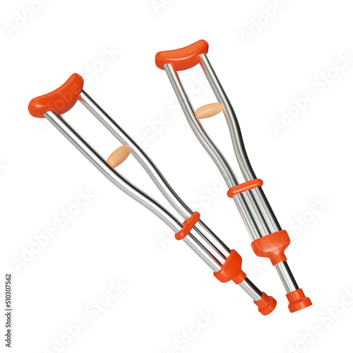 Crutches 3D Illustration Icon