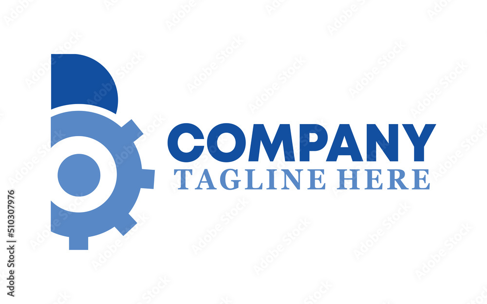 Creative Engineering logo vector design letter B merged with gear object Creative Engineering logo vector design letter B merged with gear object