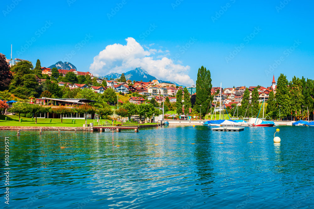 Spiez town panoramic view, Switzerland