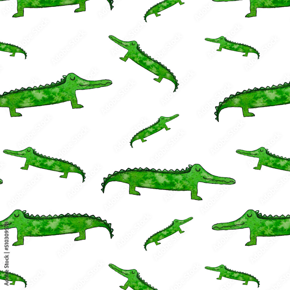 Naklejka premium crocodile character pattern