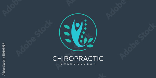 Chiropractic vector icon logo design with modern unique style Premium Vector