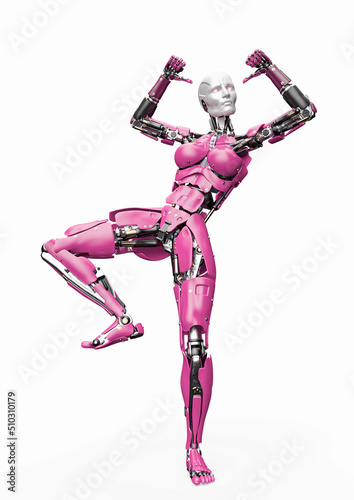 amazing robot is doing a hiphop dance with style © DM7
